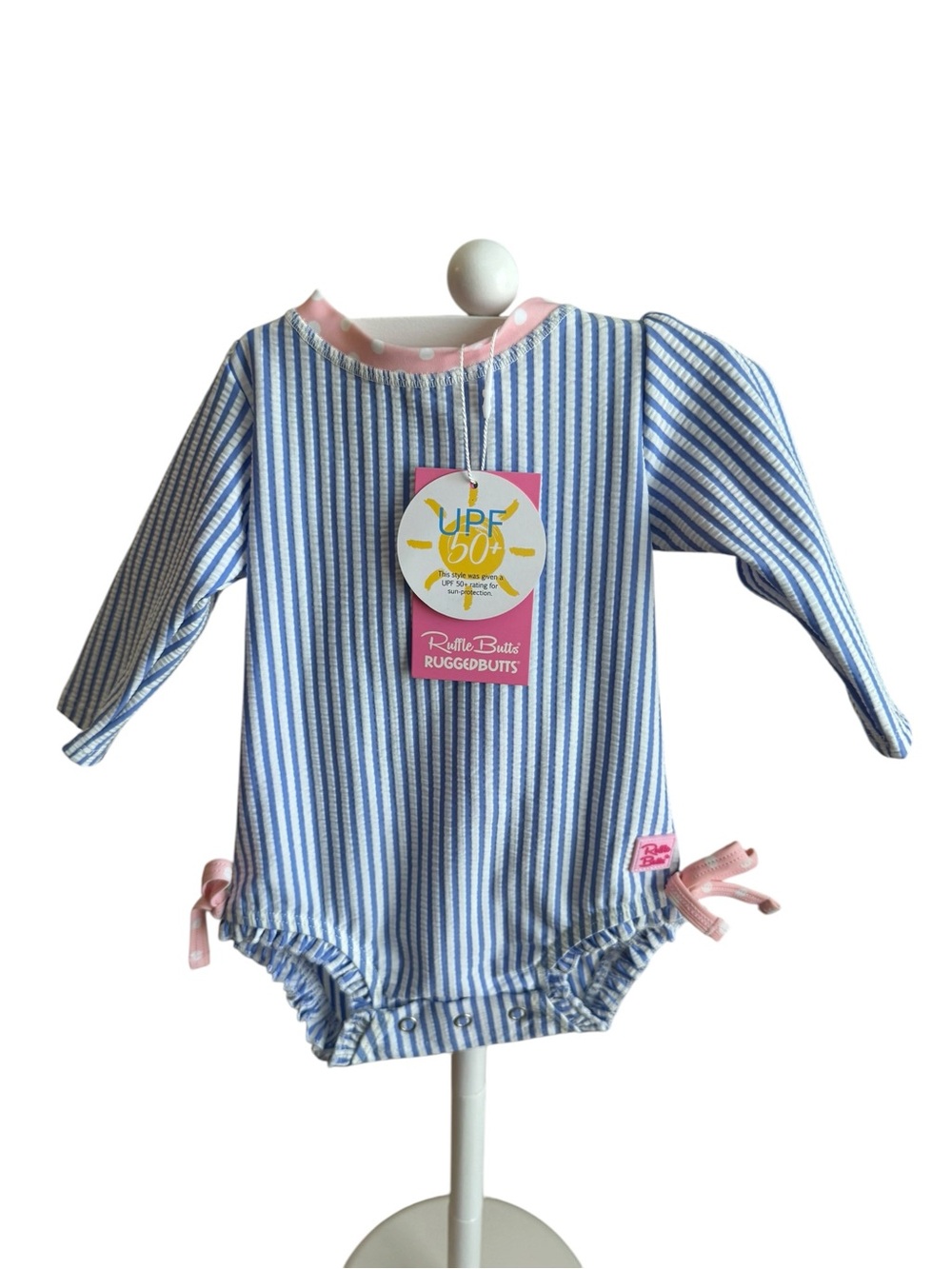Ruffle Butts Stripe Long-Sleeve One-Piece